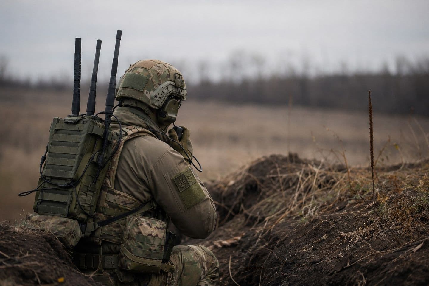 Военнослужащий с цифровой радиостанцией Р-187П1 «Азарт»